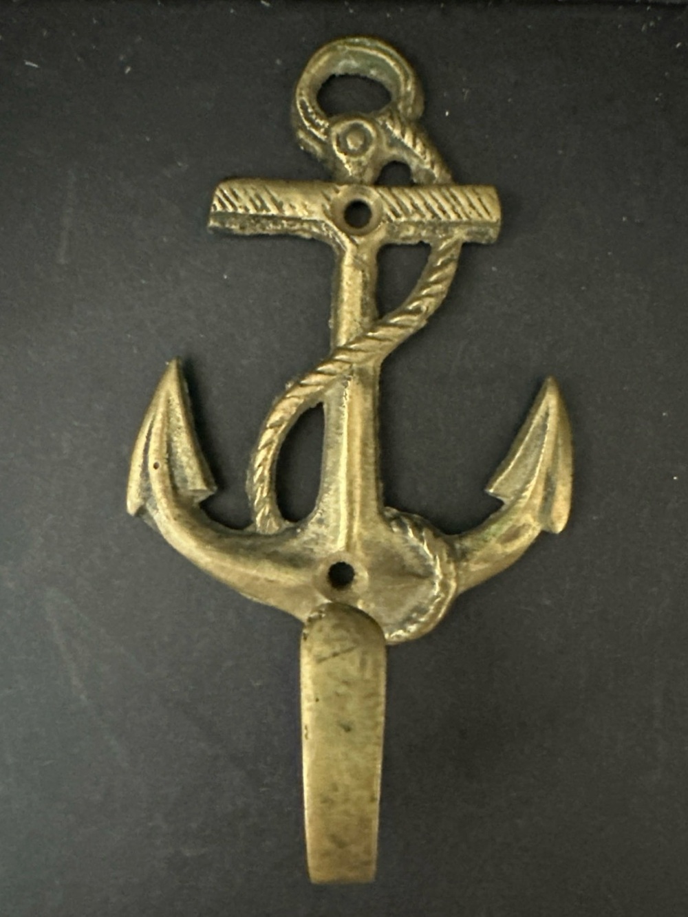 VINTAGE BRASS NAUTICAL ANCHOR WALL HOOK